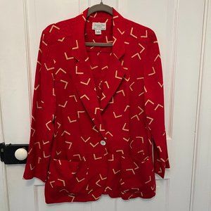 Vintage Dior Red Patterned Blazer